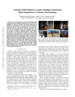 Semantic Belief Behavior Graph: Enabling Autonomous Robot Inspection in
  Unknown Environments