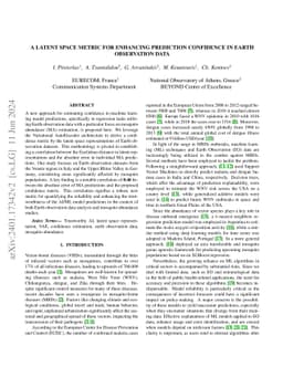 A Latent Space Metric for Enhancing Prediction Confidence in Earth
  Observation Data