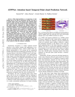 ATPPNet: Attention based Temporal Point cloud Prediction Network