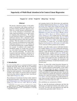 Superiority of Multi-Head Attention in In-Context Linear Regression