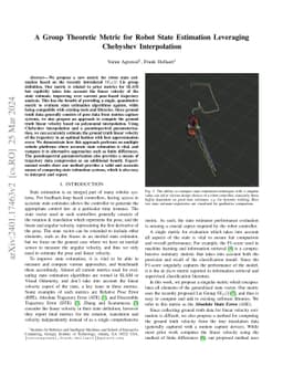 A Group Theoretic Metric for Robot State Estimation Leveraging Chebyshev
  Interpolation
