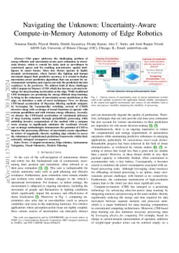 Navigating the Unknown: Uncertainty-Aware Compute-in-Memory Autonomy of
  Edge Robotics