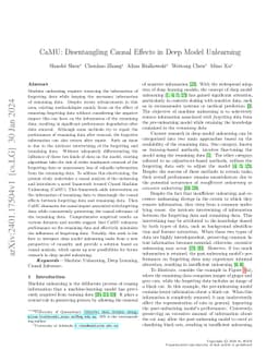 CaMU: Disentangling Causal Effects in Deep Model Unlearning