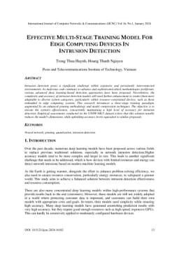 Effective Multi-Stage Training Model For Edge Computing Devices In
  Intrusion Detection