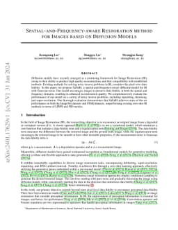 Spatial-and-Frequency-aware Restoration method for Images based on
  Diffusion Models