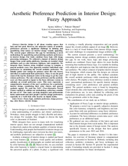 Aesthetic Preference Prediction in Interior Design: Fuzzy Approach