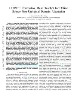 COMET: Contrastive Mean Teacher for Online Source-Free Universal Domain
  Adaptation