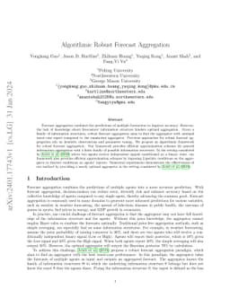 Algorithmic Robust Forecast Aggregation