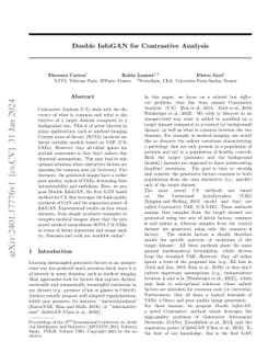 Double InfoGAN for Contrastive Analysis