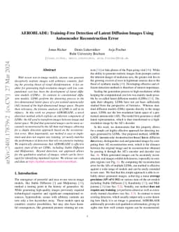 AEROBLADE: Training-Free Detection of Latent Diffusion Images Using
  Autoencoder Reconstruction Error