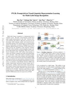 PVLR: Prompt-driven Visual-Linguistic Representation Learning for
  Multi-Label Image Recognition