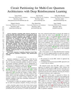 Circuit Partitioning for Multi-Core Quantum Architectures with Deep
  Reinforcement Learning