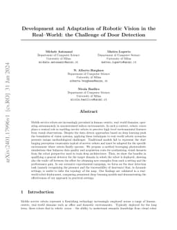 Development and Adaptation of Robotic Vision in the Real-World: the
  Challenge of Door Detection
