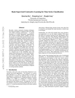 Rank Supervised Contrastive Learning for Time Series Classification