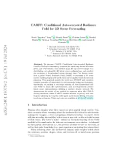 CARFF: Conditional Auto-encoded Radiance Field for 3D Scene Forecasting