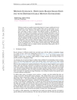 Motion Guidance: Diffusion-Based Image Editing with Differentiable
  Motion Estimators