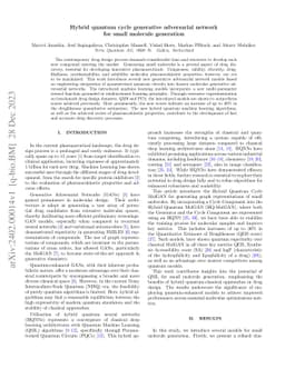 Hybrid quantum cycle generative adversarial network for small molecule
  generation