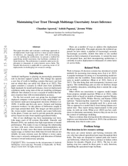 Maintaining User Trust Through Multistage Uncertainty Aware Inference