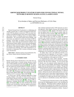 Kronecker Product Feature Fusion for Convolutional Neural Network in
  Remote Sensing Scene Classification