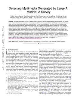 Detecting Multimedia Generated by Large AI Models: A Survey