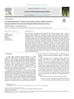 Introducing PetriRL: An Innovative Framework for JSSP Resolution
  Integrating Petri nets and Event-based Reinforcement Learning