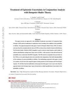 Treatment of Epistemic Uncertainty in Conjunction Analysis with
  Dempster-Shafer Theory
