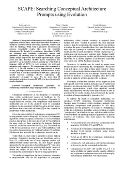 SCAPE: Searching Conceptual Architecture Prompts using Evolution