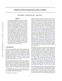 Behind the Myth of Exploration in Policy Gradients