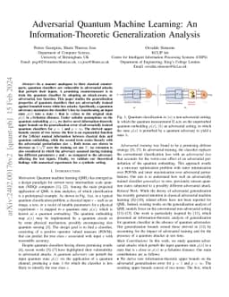 Adversarial Quantum Machine Learning: An Information-Theoretic
  Generalization Analysis