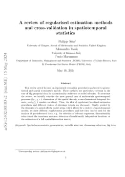 A review of regularised estimation methods and cross-validation in
  spatiotemporal statistics