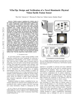 ViTacTip: Design and Verification of a Novel Biomimetic Physical
  Vision-Tactile Fusion Sensor