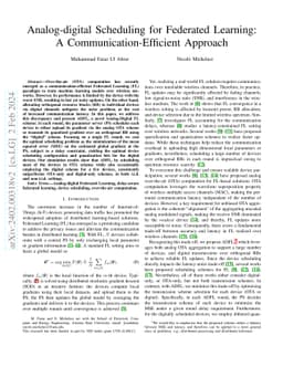 Analog-digital Scheduling for Federated Learning: A
  Communication-Efficient Approach