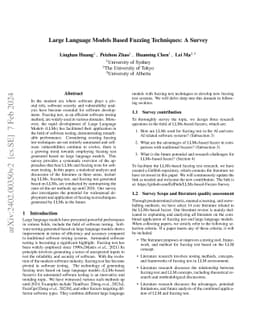 Large Language Models Based Fuzzing Techniques: A Survey