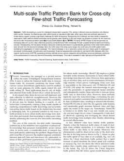 Multi-scale Traffic Pattern Bank for Cross-city Few-shot Traffic
  Forecasting