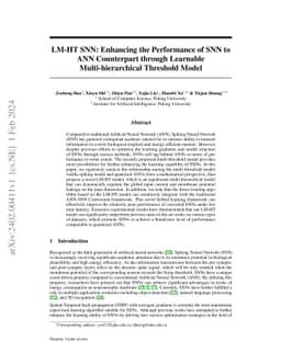 LM-HT SNN: Enhancing the Performance of SNN to ANN Counterpart through
  Learnable Multi-hierarchical Threshold Model