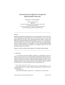 Evaluating Genetic Algorithms through the Approximability Hierarchy