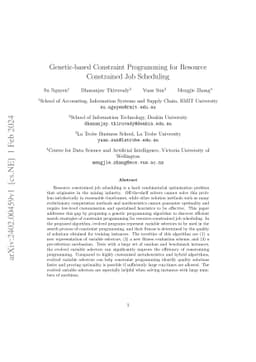 Genetic-based Constraint Programming for Resource Constrained Job
  Scheduling