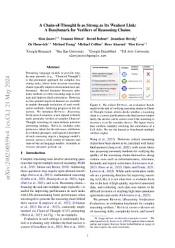 A Chain-of-Thought Is as Strong as Its Weakest Link: A Benchmark for
  Verifiers of Reasoning Chains