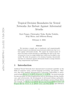 Tropical Decision Boundaries for Neural Networks Are Robust Against
  Adversarial Attacks