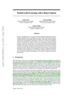 Partial-Label Learning with a Reject Option