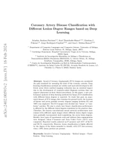 Coronary Artery Disease Classification with Different Lesion Degree
  Ranges based on Deep Learning