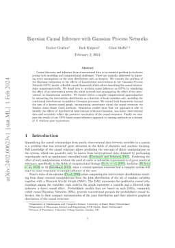 Bayesian Causal Inference with Gaussian Process Networks