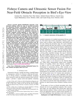 Fisheye Camera and Ultrasonic Sensor Fusion For Near-Field Obstacle
  Perception in Bird's-Eye-View
