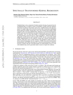 Spectrally Transformed Kernel Regression