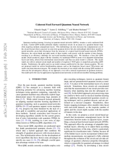 Coherent Feed Forward Quantum Neural Network