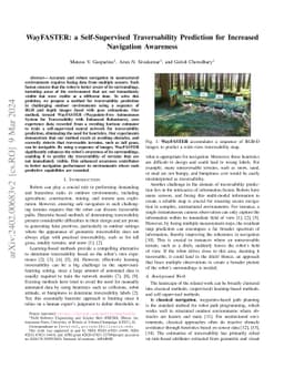 WayFASTER: a Self-Supervised Traversability Prediction for Increased
  Navigation Awareness