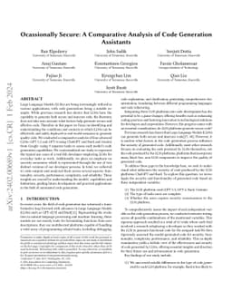 Ocassionally Secure: A Comparative Analysis of Code Generation
  Assistants