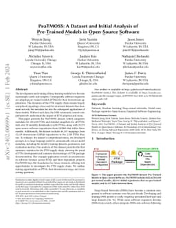 PeaTMOSS: A Dataset and Initial Analysis of Pre-Trained Models in
  Open-Source Software