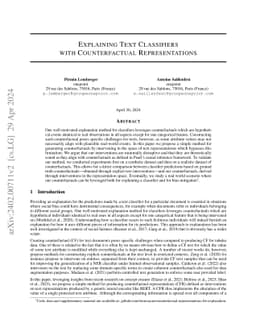 Explaining Text Classifiers with Counterfactual Representations