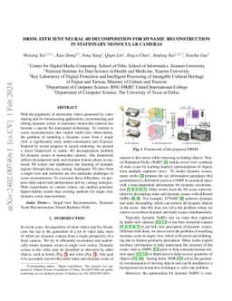 DRSM: efficient neural 4d decomposition for dynamic reconstruction in
  stationary monocular cameras